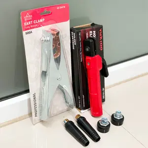 LAKONI PAKET TANG LAS 200A + TANG MASSA 500A + 2 SET KONEKTOR LAS / Electrode Holder MMA 200A / Earth Clamp Stang Tang Las Klem LAKONI MESIN LAS