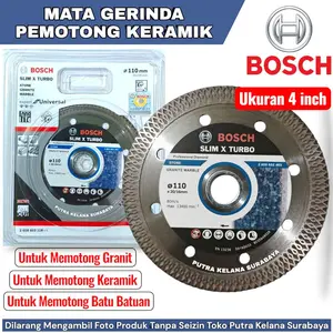[ ADA HOLOGRAM ] Diamond Wheel BOSCH TURBO X 4" | Mata Gerinda Potong Granit Dan Keramik