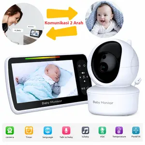Baby Monitor CCTV 5 Inch 3000mAh Kamera Multifungsi Dengan Two Way Talk & Night Vision untuk Kenyamanan Memantau Bayi - Led
