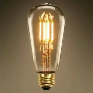 Lampu Edison LED 4 watt Bohlam retro klasik cafe kuning filamen vintage