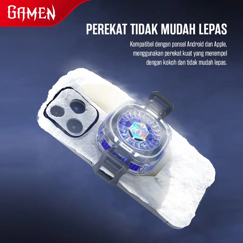 [Ekslusif Ischaindyofc] GAMEN GMR08 Fan Cooler Transparant RGB,Pendingin Handphone/Tablet/Ipad,2 In 1 Clip Dan Magnetic - Garansi 1 Tahun (BISA COD) 4
