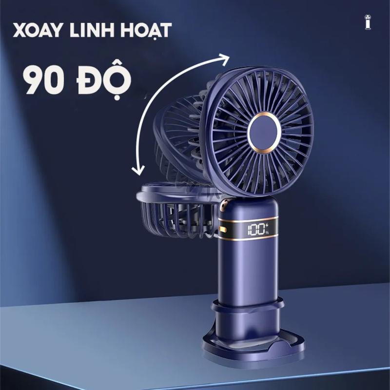 Cầm tay Mini Portable Folding Nhỏ Fan Màn hình kỹ thuật số USB sạc Desktop Mini Electric Fan 9