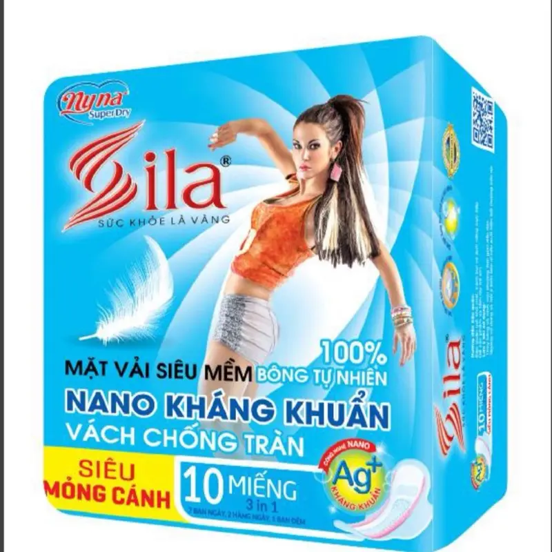 Băng Vệ Sinh Nyna Super Dry Siêu Mềm Kháng Khuẩn Lốc 8 Gói Màu Xanh - Bvs Có Cánh Ban Ngày Siêu Thấm Khô Thoáng Nữ