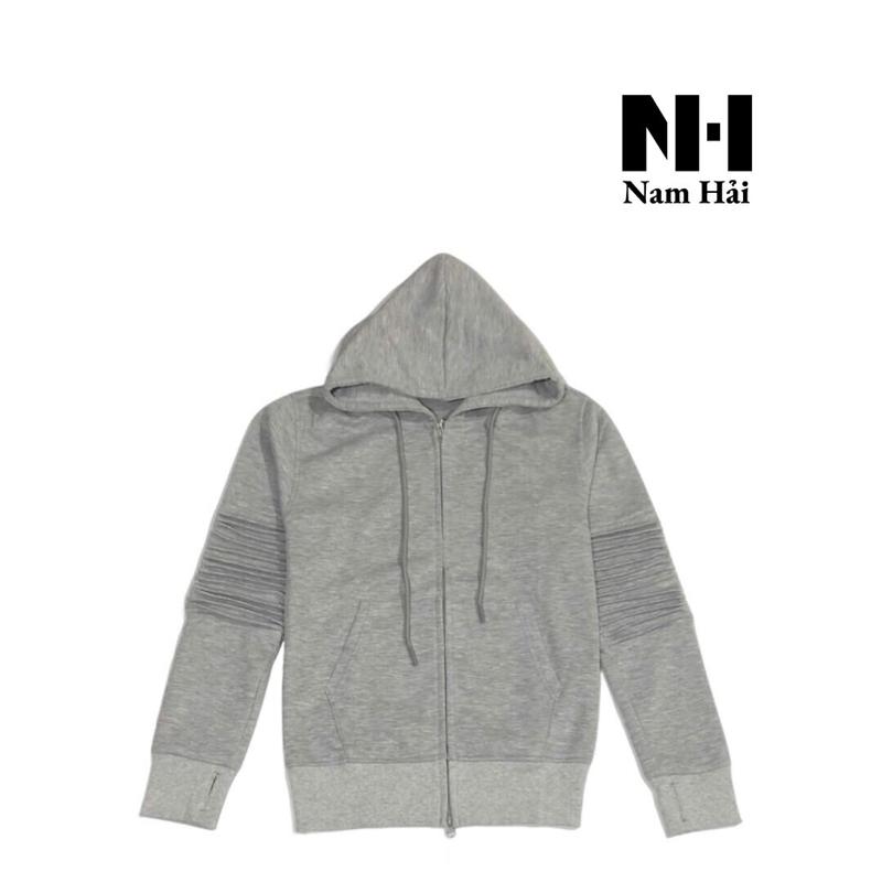 NH Áo hoodie unisex khóa kéo chất liệu PC tay xếp ly chống nắng cao cấp