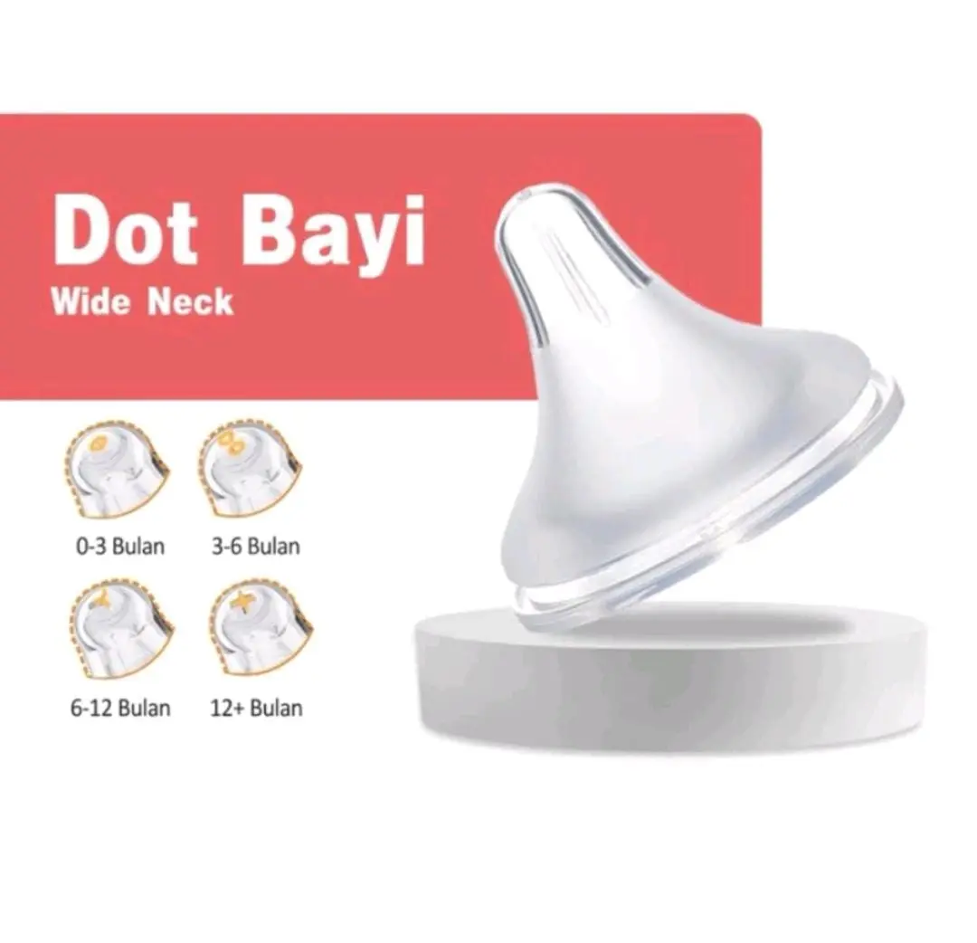 NIPPLE SILICONE WIDE NECK 1PCS (NM) / KEPALA DOT BESAR / BPA FREE / BISA UNTUK BOTOL PIGEON AVENT