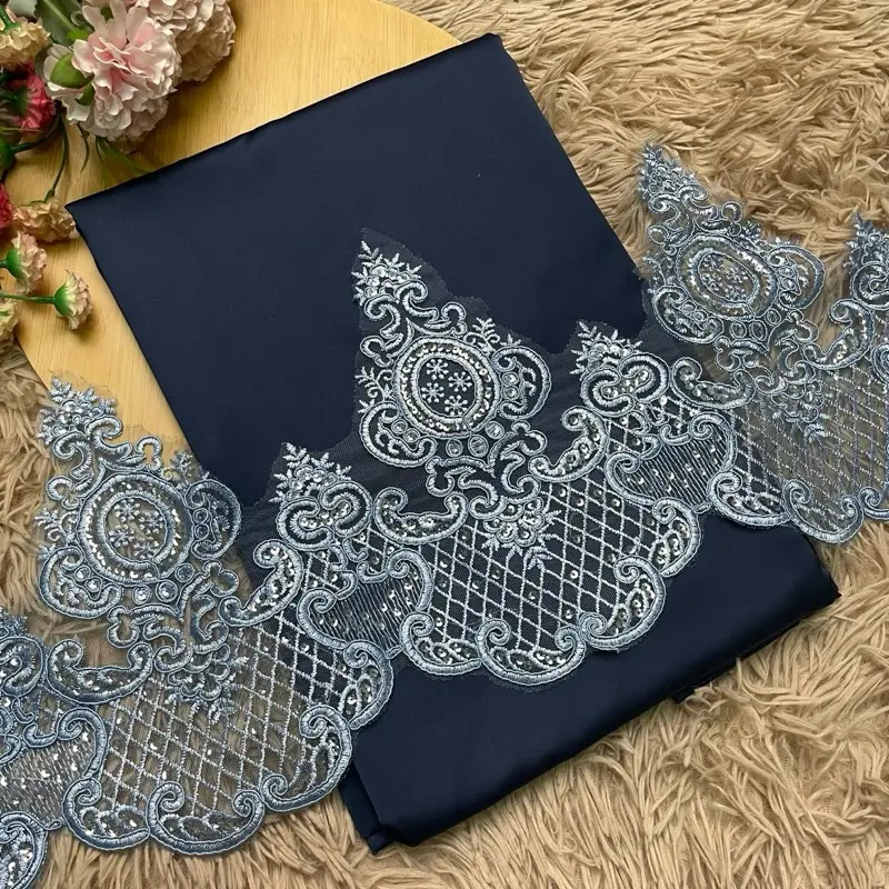 READY STOCK JUVIETA  BORDER LACE SEQUINS , LACE PENGANTIN , LACE BAJU KURUNG HIASAN