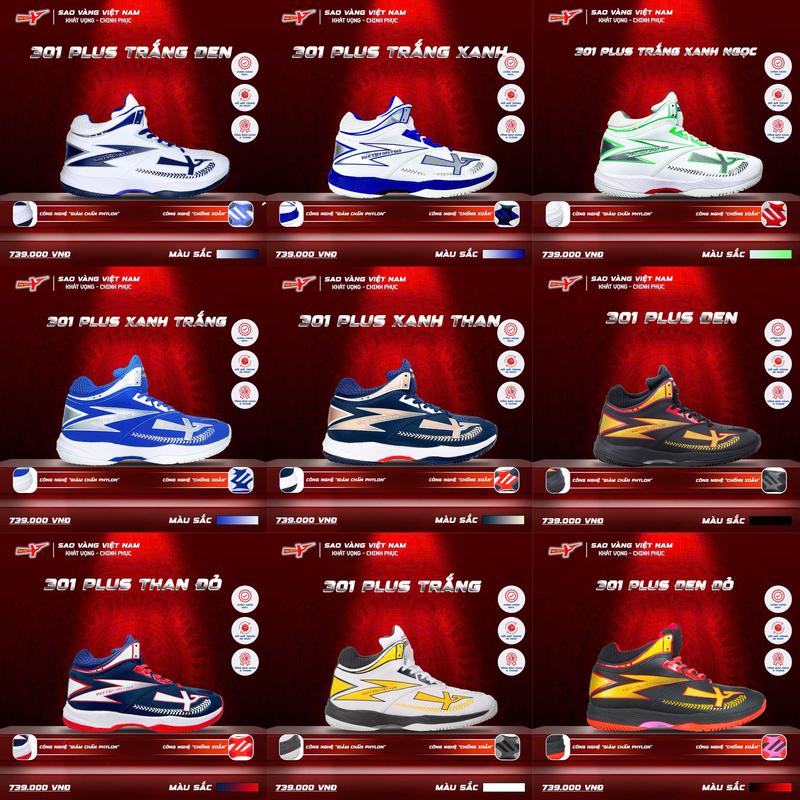 Giày Sao Vàng 301 PLUS - Giày Bóng chuyền - Sneaker - Sport - Nam