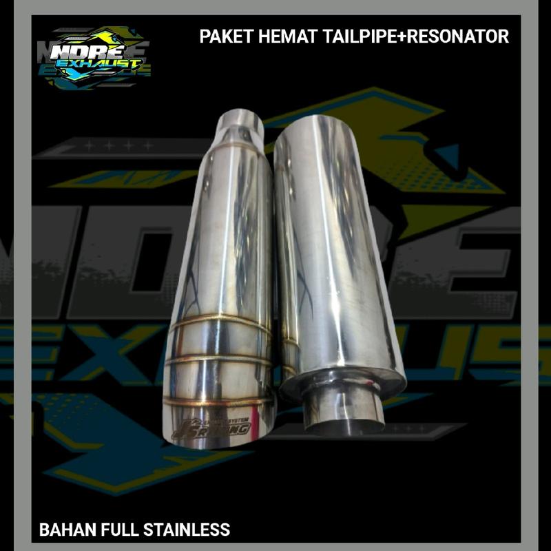 PAKET HEMAT TAILPIPE+RESONATOR FUL STAINLESS knalpot murah 2