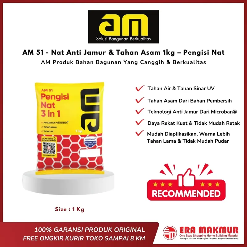 AM 51 ( 1 Kg ) - Nat Anti Jamur & Tahan Asam 1kg – Pengisi Nat 0