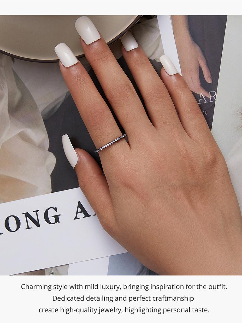 Product Introduction of Nhẫn Bạc Sterling 925, Bamoer, Dành Cho Nữ, Đính Đá Zircon Màu Hồng Và Xanh Dương, Phong Cách 25
