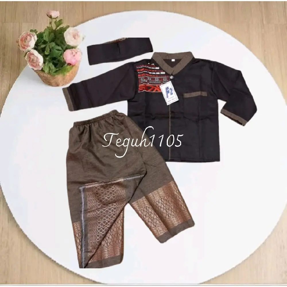 SET KOKO ANAK LAKI-LAKI SARKOCI LENGAN PANJANG USIA 2TH - 13TH BAHAN TOYOBO MOTIF BORDIL TERBARU 2025