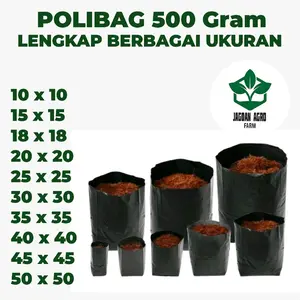 Polybag Hitam Isi Ratusan Lembar 500g / Polybag tebal / Polybag tanaman Plastik Melon Cabe / Polibag murah