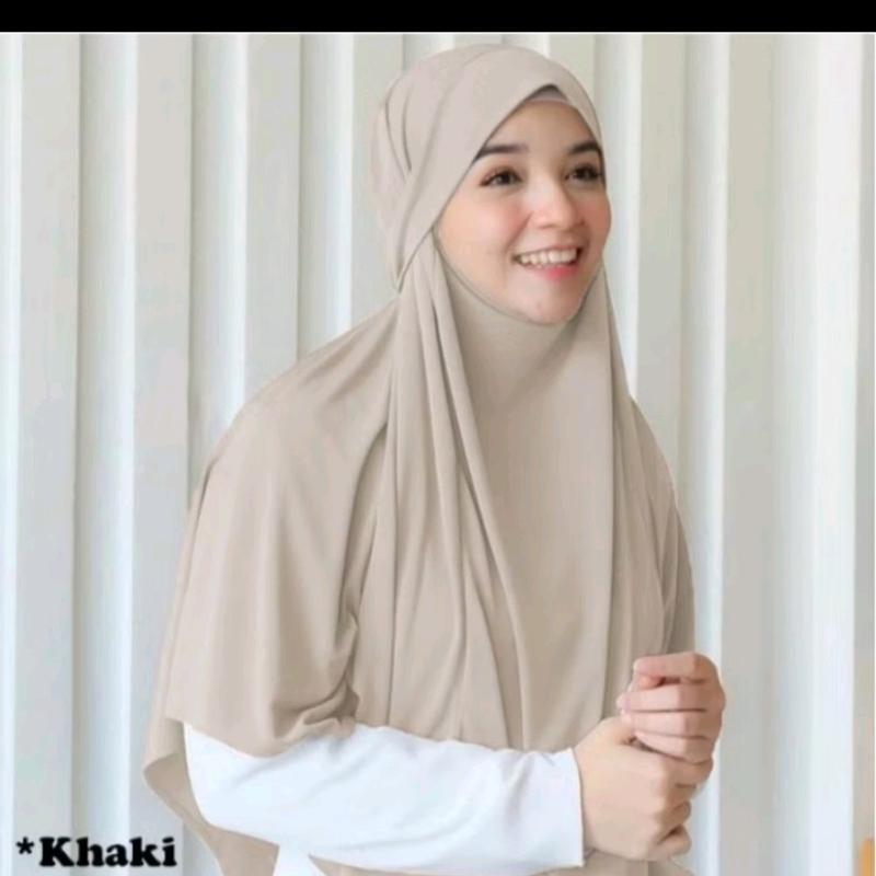 jilbab french khimar lesty kejora 2in1 cadar tali syar'i niqab masker Bergo Instan Kerudung Syari 2