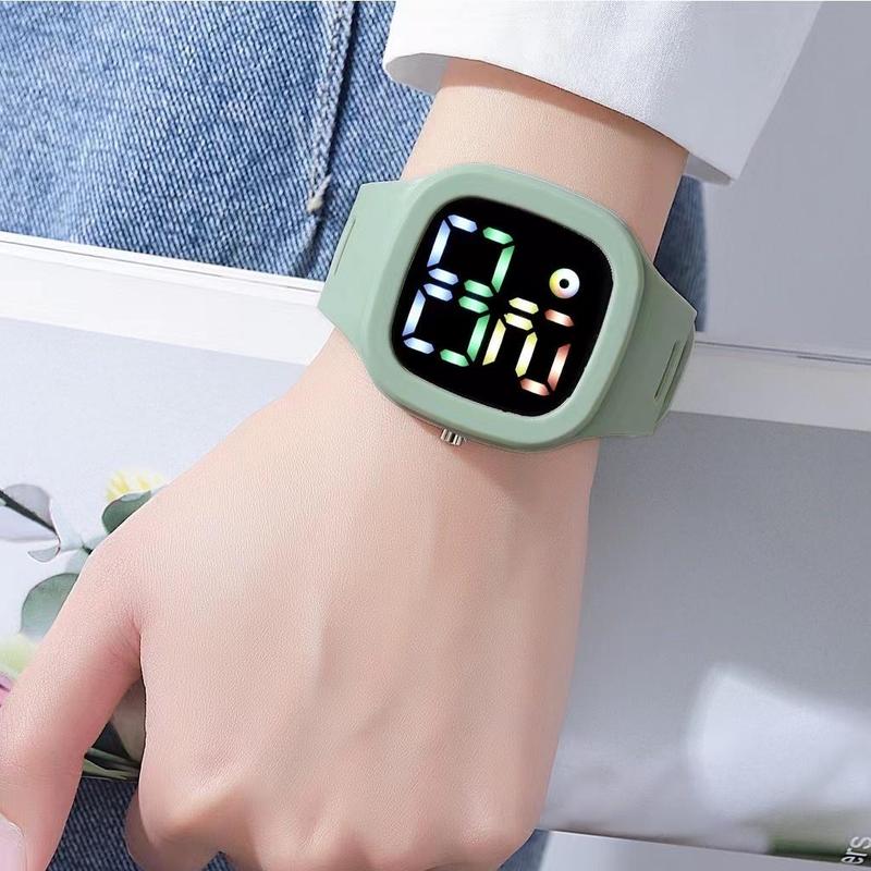 Jam Tangan Digital LED Wanita Dan Pria Strap Rubber Electronic Fashion Tahan Air Electronic Fashion Couple Anak Remaja 4