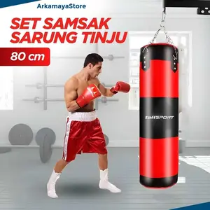 sarung samsak tinju gantung mma boxing punching sandsack sand bag set 8in1