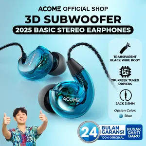 【EKSKLUSIF WILLIE SALIM】ACOME ACE01 3D Subwoofers Powerfull Bass Transparent Black Wire Body Garansi 24 Bulan