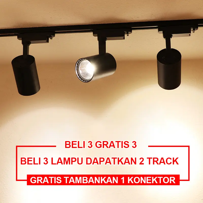 Lampu Rell Track Led Sorot Lampu Sorot Led COB Spot light Downlight Spotlight Rail Lighting10w20w30w Set White