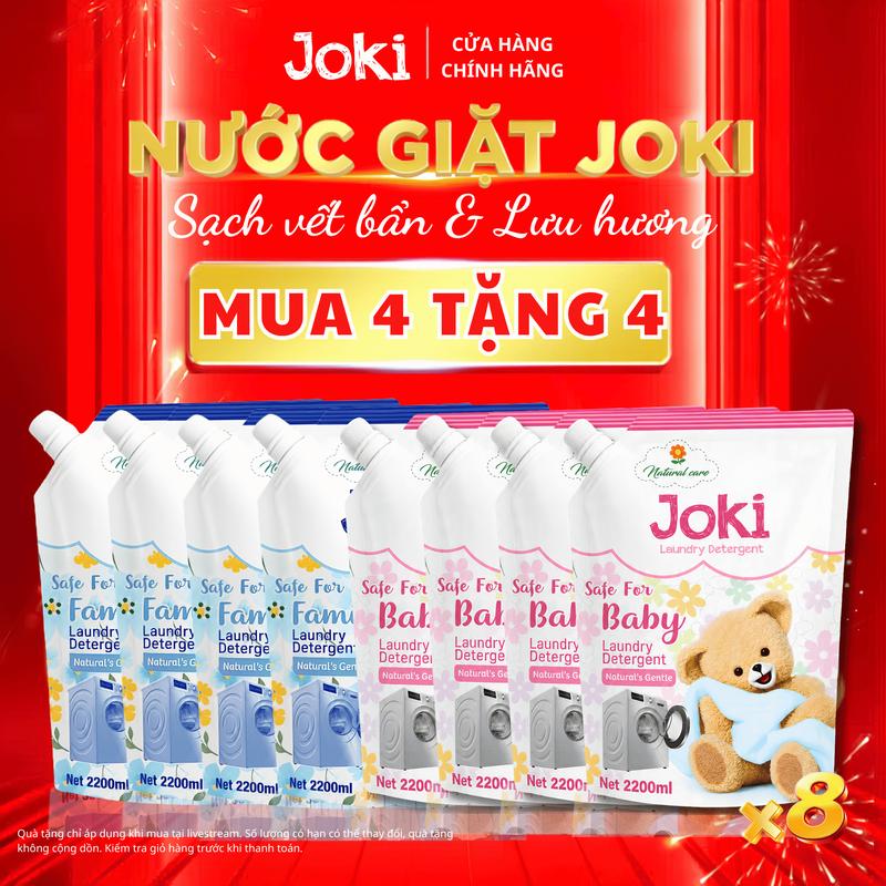 COMBO 8 Túi Joki Nước Giặt Xả (2.2L x 8) An Toàn Cho Da Giặt Sạch Mềm Vải Khử Mùi Hiệu Quả Cho Gia Đình
