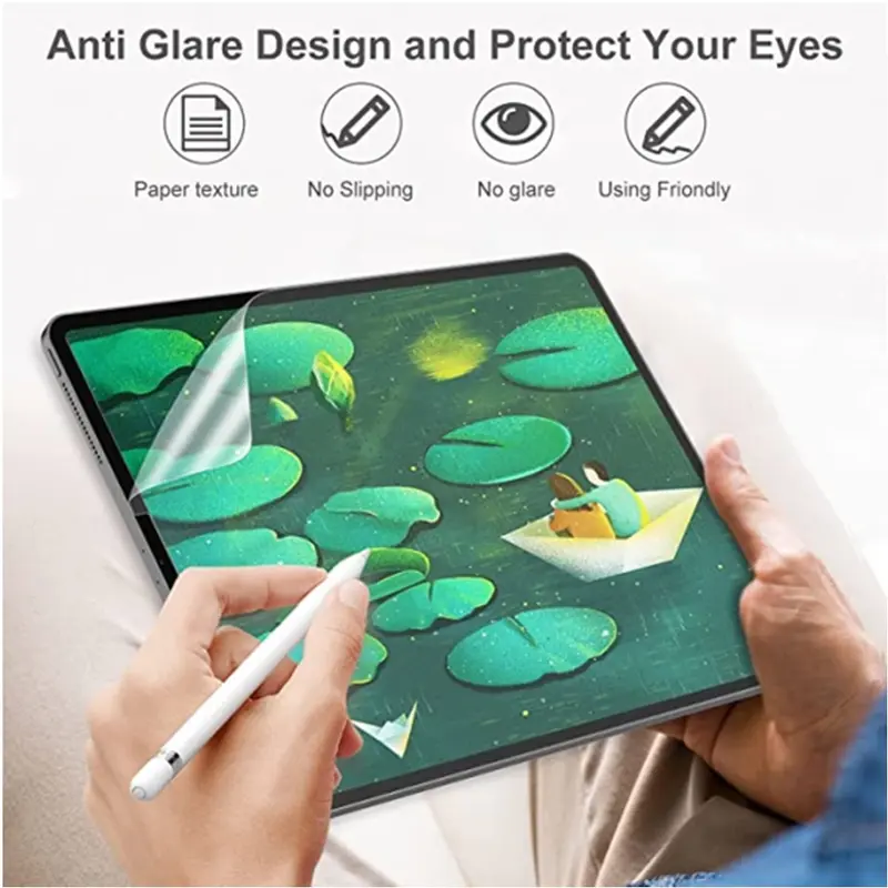 Hydrogel kompatibel IPAD 9 Gen 5/6/7/8/10 11 12  air 1 2 3 4 Air2 Air1 Air3 Air4 Air5 Pro 5G mini 2018 2020 2021 2022 2023 2024 Tempered glass apple screen protector Matte anti glare minyak anti gores blue uv clear bening 0