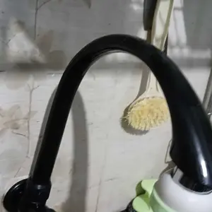 FTA Keran Dapur Angsa Hitam PVC MURAH Mewah Cuci Piring Wastafel Kamar mandi Dapur 27cm x 18cm Filter Air Tahan Karat Elegan Modern