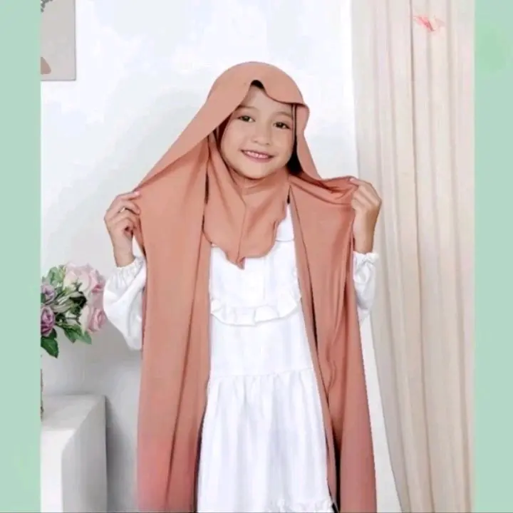jilbab anak pashmina instan anak usia 6-10 tahun kerudung anak