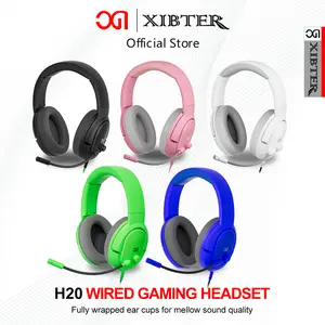 XIBTER H20 Headset Gaming Mobile Mikrofon Sensitif Immersive 7.1 Surround Sound Bass& Noise Cancelling untuk PC MAC PS4 Smartphone  Earphones Headphones Headphone Earphone