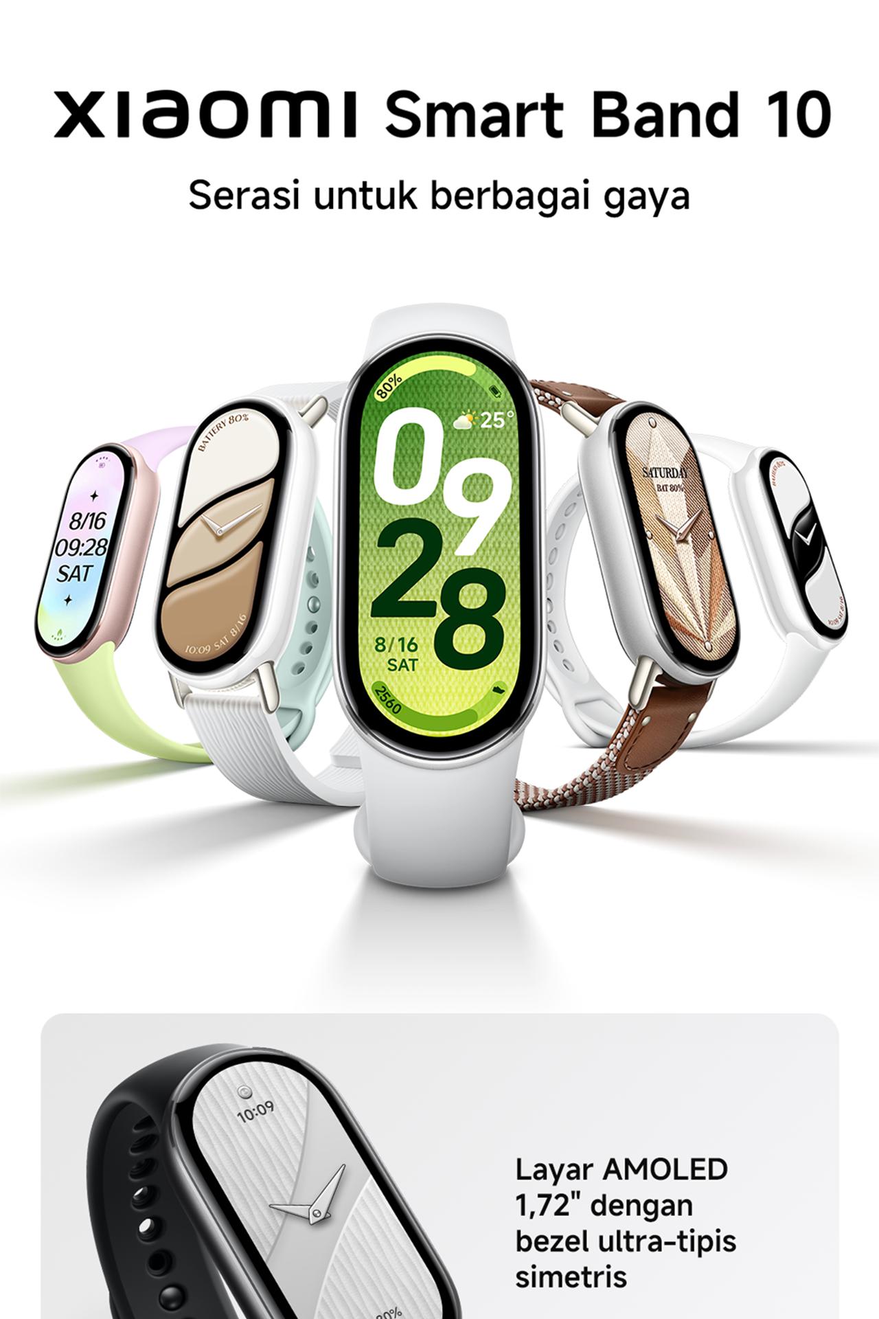 [toni_cu] Xiaomi Smart Band 10 | 1.72" AMOLED display in a sleek design | Premium style with colorful and ceramic frame edition | Premium metal strap with crystal-glass glimmer edition | 150+ sports modes with sleep and heart tracking [Official Store]