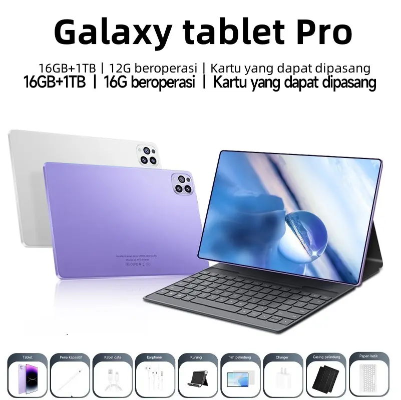 2025 baru upgrade tablet M66 16GB + 512GB 10.8 inci HD layar penuh Android Tab game tablet, baterai 12800mAh super kuat, siswa belajar tablet, menggambar tablet kerja, kantor tablet Bluetooth, 5GWiFi Dual SlM