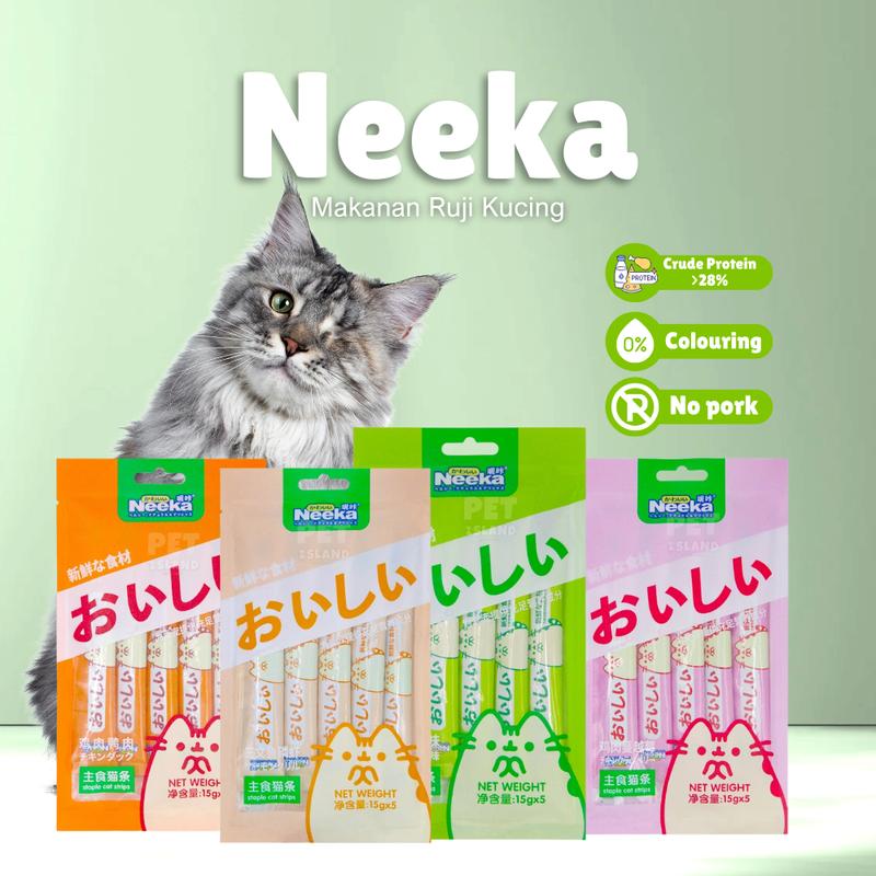 NEEKA (Bundle) Makanan Utama Kucing Cat Strip Stick Wet Food - TikTok ...