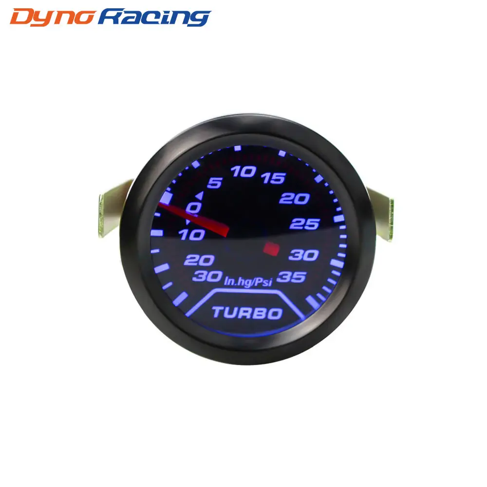 Đồng hồ đo tăng áp Turbo 52Mm để sửa đổi ô tô, Xanh Biển 2 inch, ánh sáng đen, kính râm, đồng hồ đua cơ khí, PSI