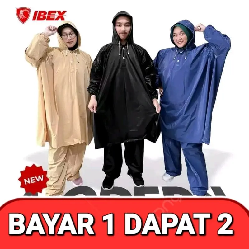 [paket Hemat] Jas Hujan Ponco celana ibex modern elephant optimus elmondo clasic dolpin blue beli 1 dapat 2