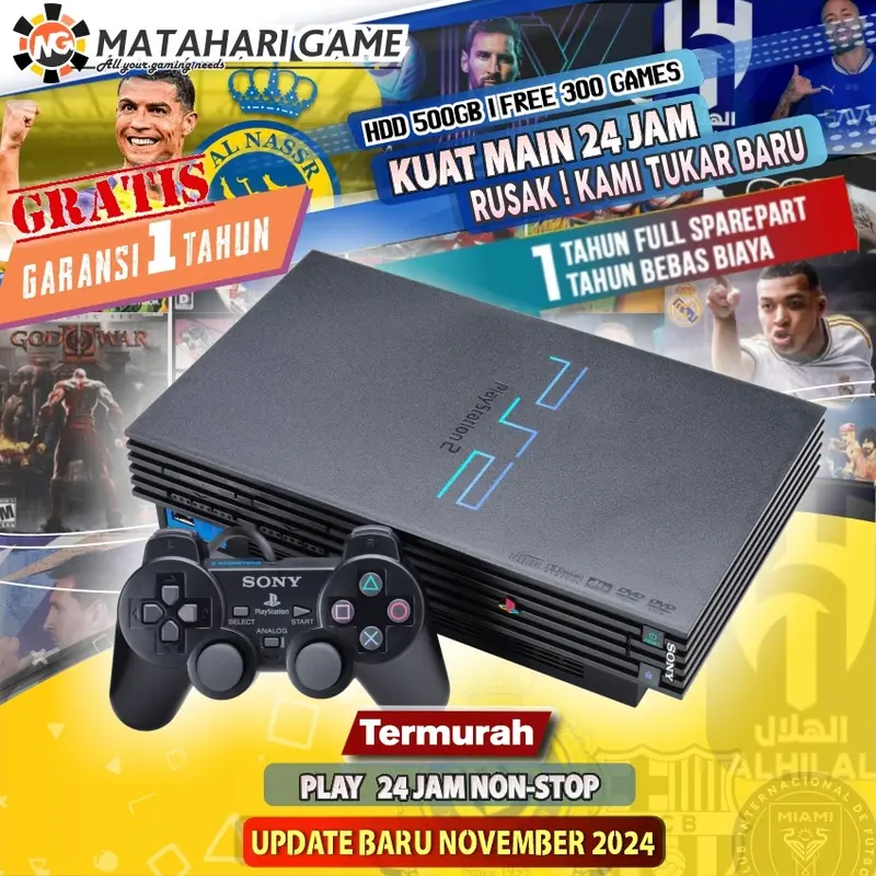 【PS2】PS2 Sony Fat HDD 500GB | PS2 HDD 300GAME | Gratis Garansi 1Tahun PlayStation 0