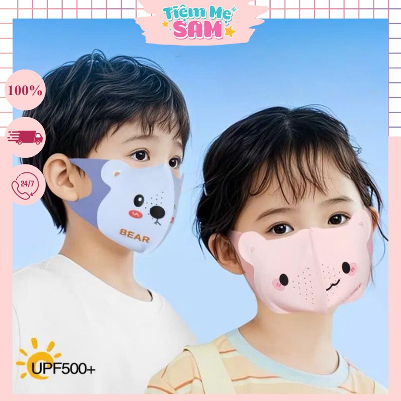 KTBE02 - Khẩu trang chống tia UV cho bé trai bé gái 2-10 tuổi, Kiểu dáng động…