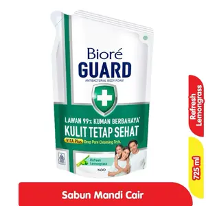 { 725ml } Biore Guard Sabun Mandi Cair 725ml Refresh Lemongrass Lawan 99% Kuman Berbahaya Kulit Tetap Sehat