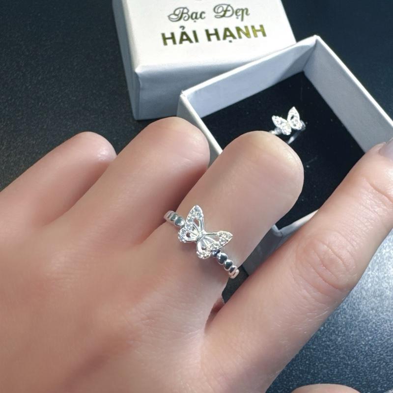 Nhẫn bạc ta nữ - họa tiết hồ điệp xinh xinh - Bạc Đẹp Hải Hạnh HHJ