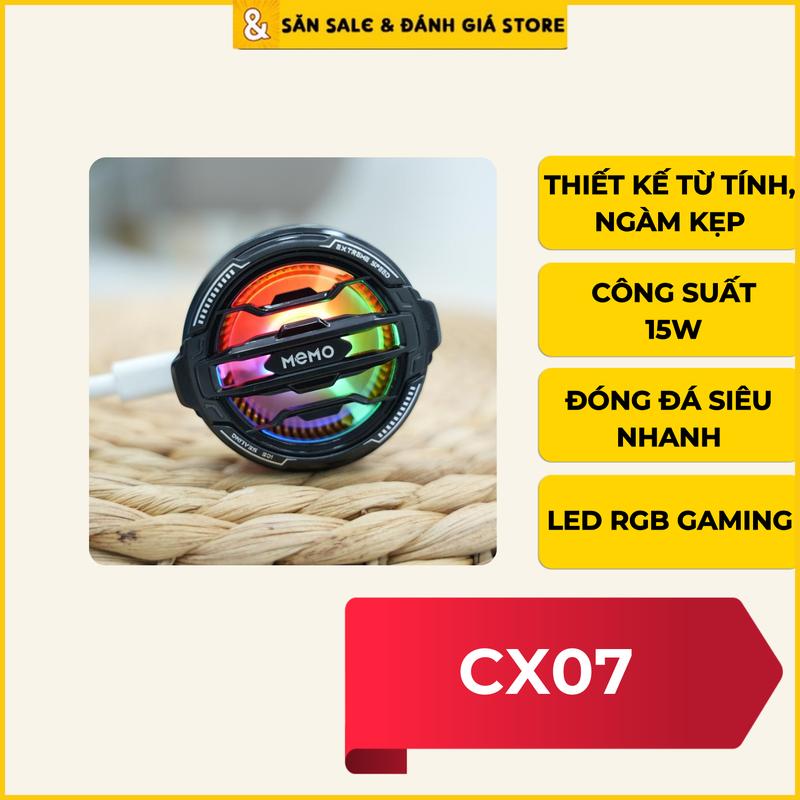SĂN SALE & ĐÁNH GIÁ Sò Lạnh CX07 - Quạt Tản Nhiệt Điện Thoại Led RGB Gaming Công Suất 15W Đóng Băng BH 3 Tháng 1 Đổi 1