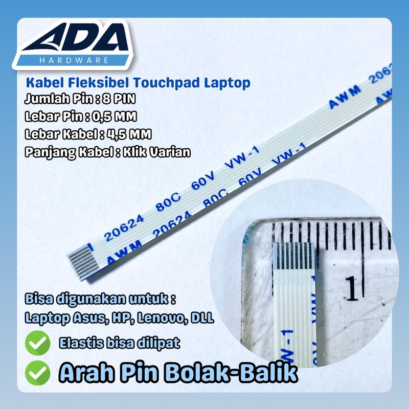 Kabel Flexible Touchpad Untuk Laptop 8 Pin X453S A450C R405C A45V X454 Bolak Balik Cable Flexible Laptop Asus 8 1