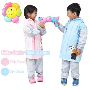 Neko Junior Jas Hujan Setelan Jaket Celana Anak Setelan PVC Belum ada penilaian