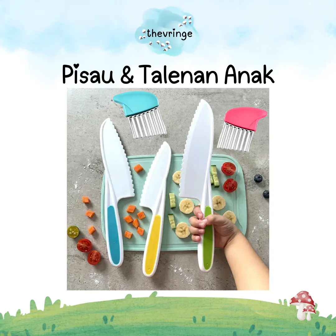 Pisau Anak Set isi 3 Kids Knives / Plastic Knife Pisau Dapur Anak