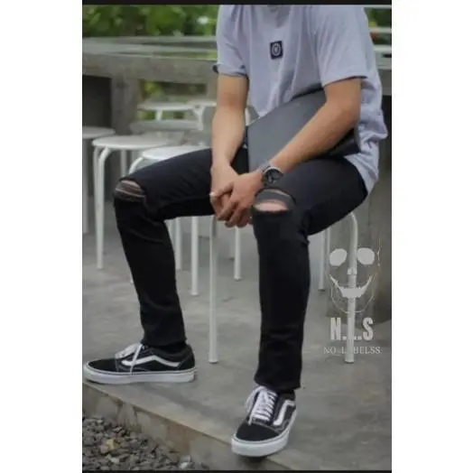 Celana Jeans Putih Skinny Stretch Pria Celana Putih Sobek Celana Sobek Putih Sobek Ripped Jeans Celana Sobek Celana Jeans Sobek Celan Sobek Pria 4