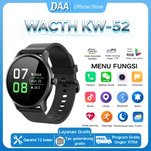 DAA KW52  Smartwatch Jam Tangan Super Tipis Layar Warna HD 1,39 inci Bluetooth Call DIY Wallpaper Health Check 110+ Sports Modes Running Pace Fungsi Cocok untuk pria dan wanita smartwatch