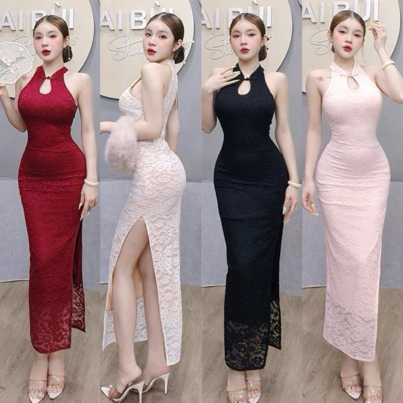  X6 - Sườn Xám Yếm Ren Hoa Mai Bùi Store 