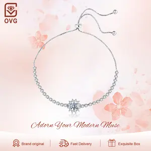 【003 Harga Telah Diperbarui, Segera Pesan】OVG Gelang Wanita  Jewelry Dilapisi Platinum Fashion Elegant Bracelets Adjustable Cewek OGB001-Silver