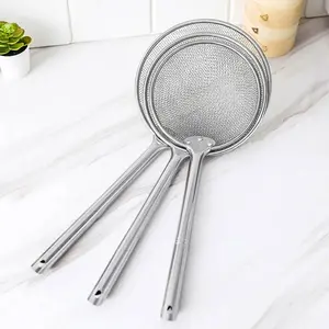 SEROKAN GORENGAN SARINGAN STAINLESS STEEL SEROK JARING BENTUK BULAT STENLIS GORENGAN TIRISAN SARINGAN MINYAK HALUS SEROKAN MASAK 50 CM TAHAN PANAS AKSESORIS DAPUR IMPORT BERKUALITAS
