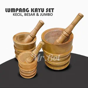 Set Lumpang Kayu Atau Lesung Kayu Serbaguna Tebal Ukuran Kecil Besar & Jumbo Set Lumpang Kayu Atau Lesung Kayu Serbaguna Tebal Ukuran Kecil Besar & Jumbo