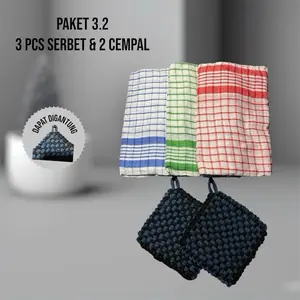 Paket Hemat 3 Serbet + 2 Cempal Dapur - Hemat Biaya Dapur Murah Ekonomis Berkualitas Awet Peralatan