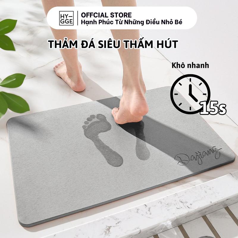 Thảm Đá Chùi Chân Siêu Thấm Hút Phòng Tắm Hạn Chế Mùi Hôi Có Tấm Lót Chống Trơn Trượt Và Dụng Cụ Vệ Sinh