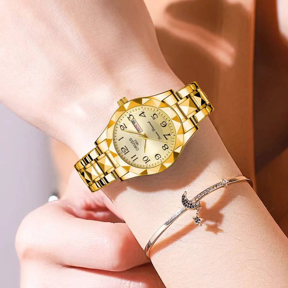 ORUSS Original Women Dual Calendar Luxury Stainless Steel  display picture 3