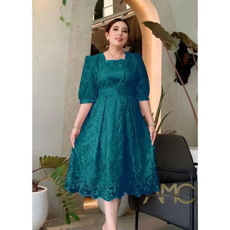 TP89 Dres Mewah Taliana 89z4 Gaun wanita modis simple anggun cantik cocok untuk pesta, natalan, kondangan Formal Tile Satin Brokat 7