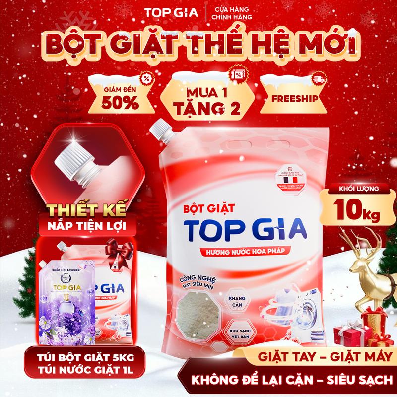 MUA 1 LẦN DÙNG NỬA NĂM Combo 2 Túi Bột Giặt TOPGIA Hương Nước Hoa Hồng Pháp Sạch Vượt Trội Với Hạt Siêu mịn Lưu Hương Lâu An Toàn Cho Da Tay Không Để Lại Cặn Ngay Cả Khi Giặt Máy bkt